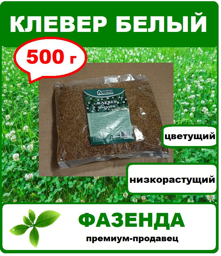 Семена клевер белый 500г. газон ползучий. Фазенда Сибири #1