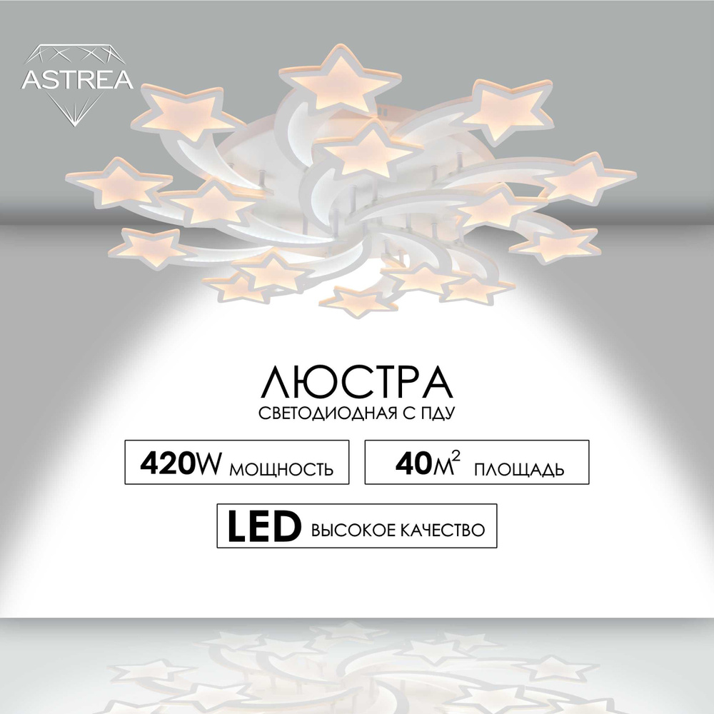 Люстра потолочная светодиодная ASTREA/ светильник потолочный белый LED  #1