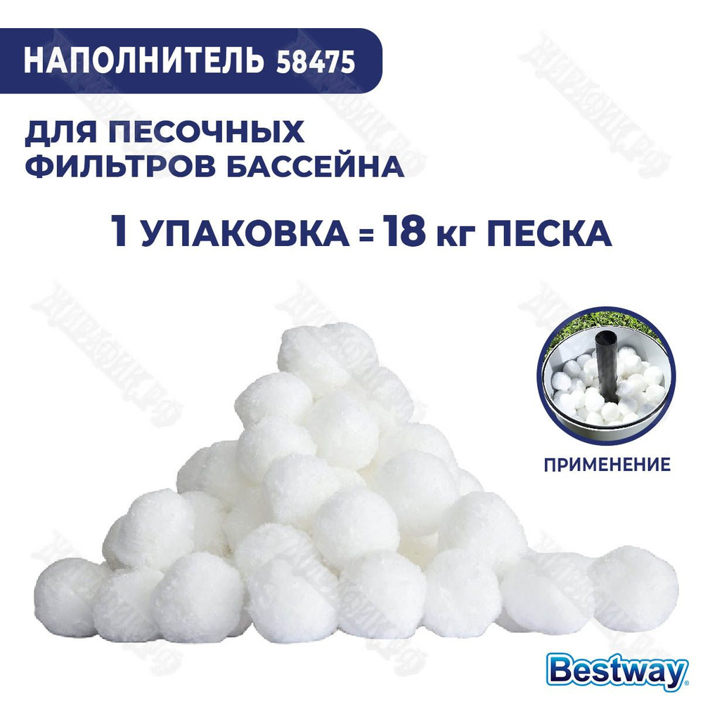 Наполнитель Polysphere для песочных фильтров заменит 18 кг песка BestWay 58475  #1