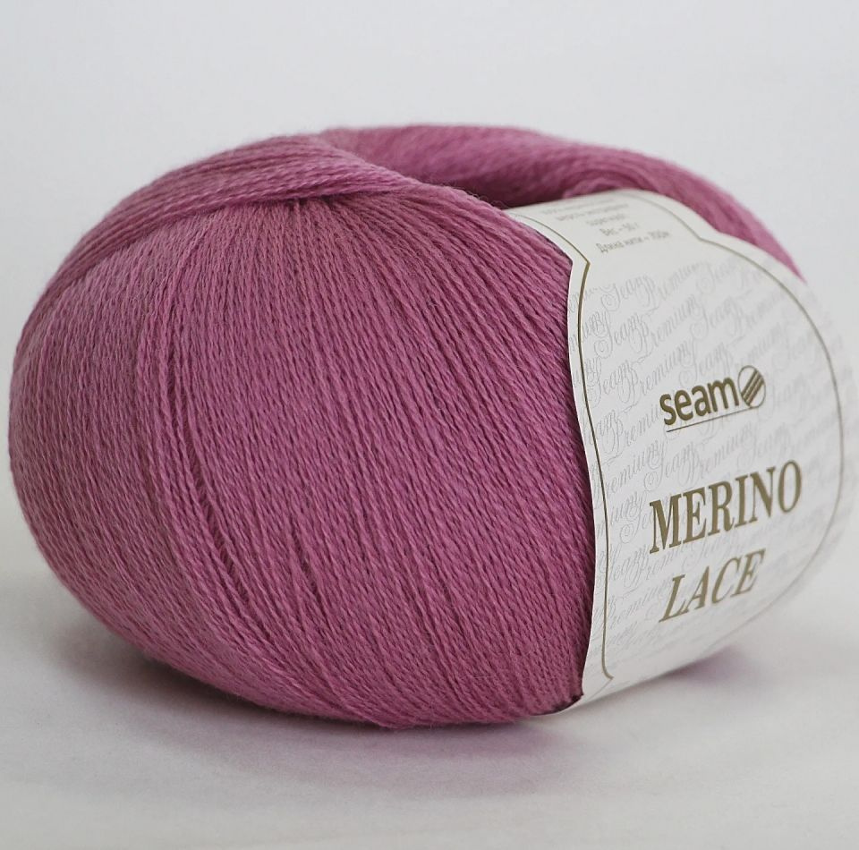 Пряжа Merino LACE цвет 40, 2шт*(700м/50г), 100% мериносовая шерсть #1