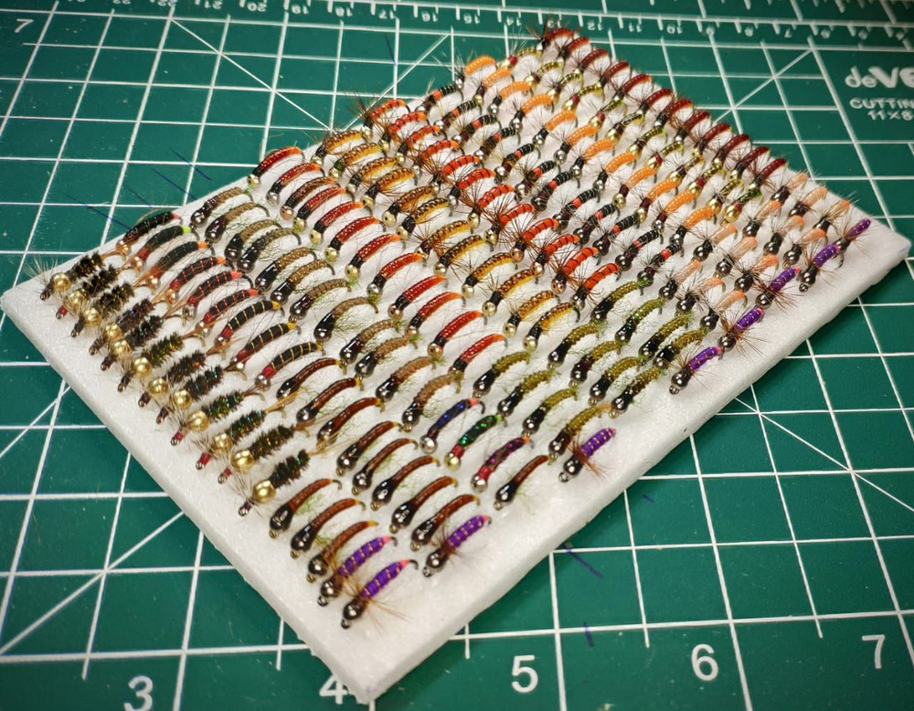 Набор мушки, нимфы для рыбалки на хариуса и нахлыста, набор 40шт ...