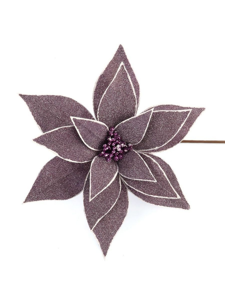 Цветок искусственный декоративный новогодний, d 28 см, цвет серый  #1