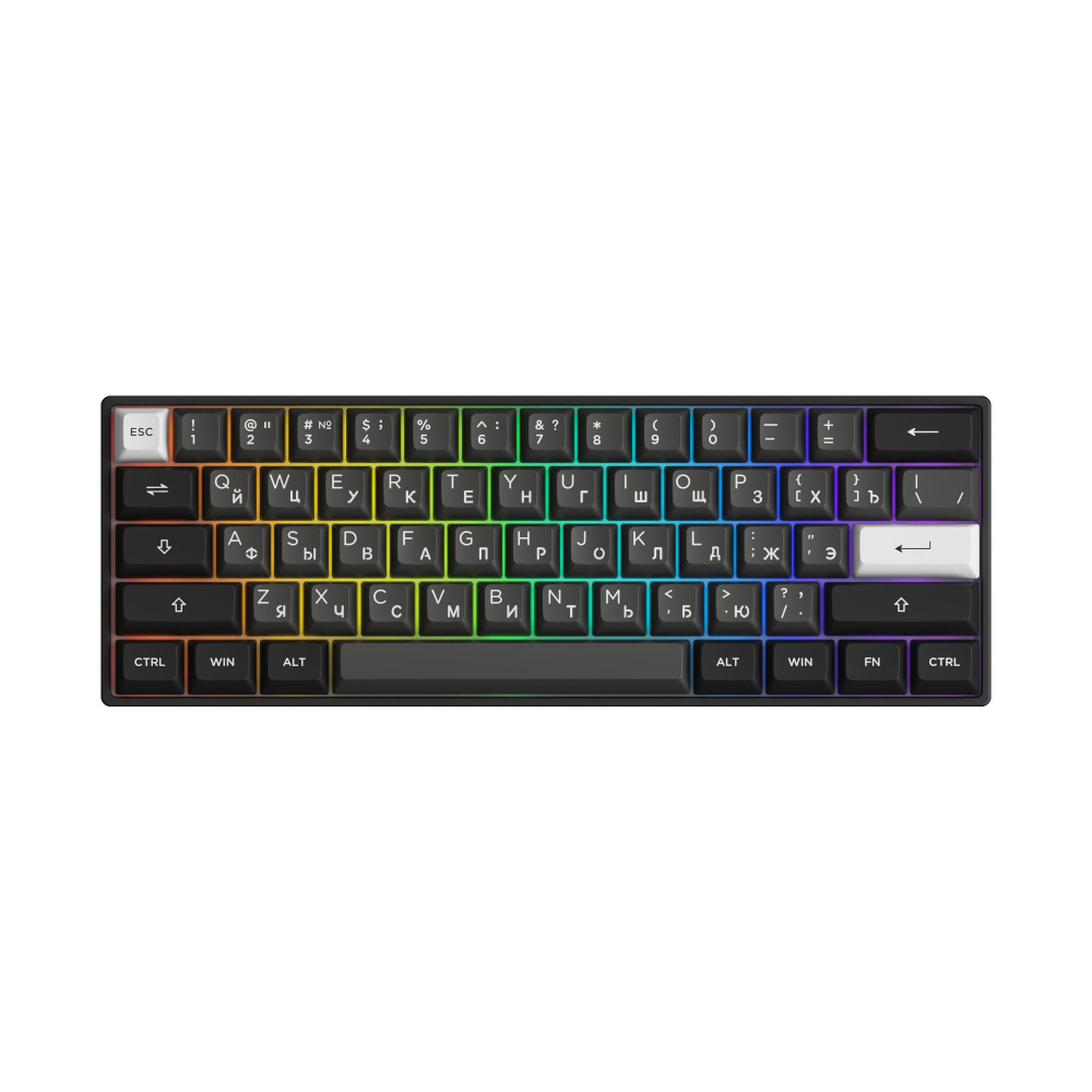 Игровая Клавиатура Akko 3061S Black&Sliver V3 Pro Cream Yellow, ASA, USB, RGB, Hot Swap  #1