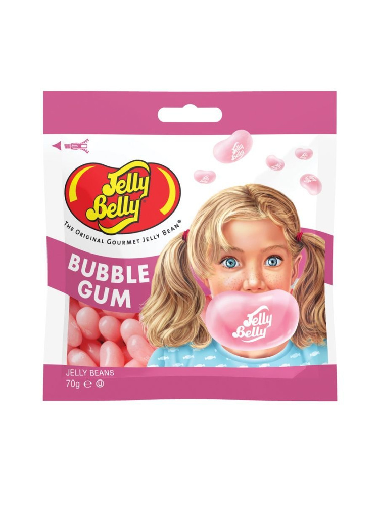 Конфеты Jelly Belly Bubble Gum со вкусом жевательной резинки, 70 гр, Таиланд  #1