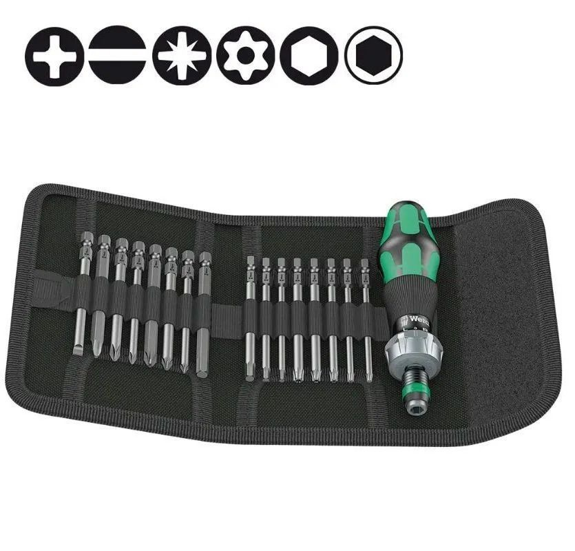 Kraftform Kompakt 60 – 17-teiliges Bits-Set mit Rapidaptor Handhalter