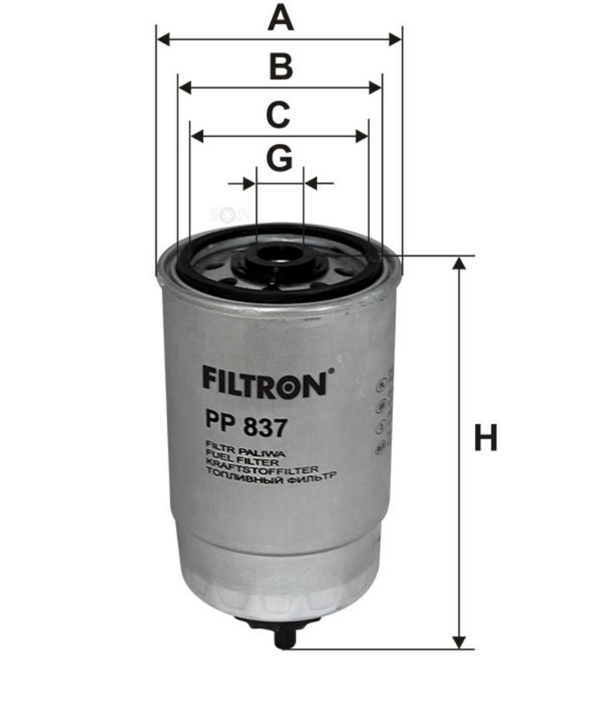 Фильтр топливный FILTRON PP837 - купить по выгодным ценам в интернет ...