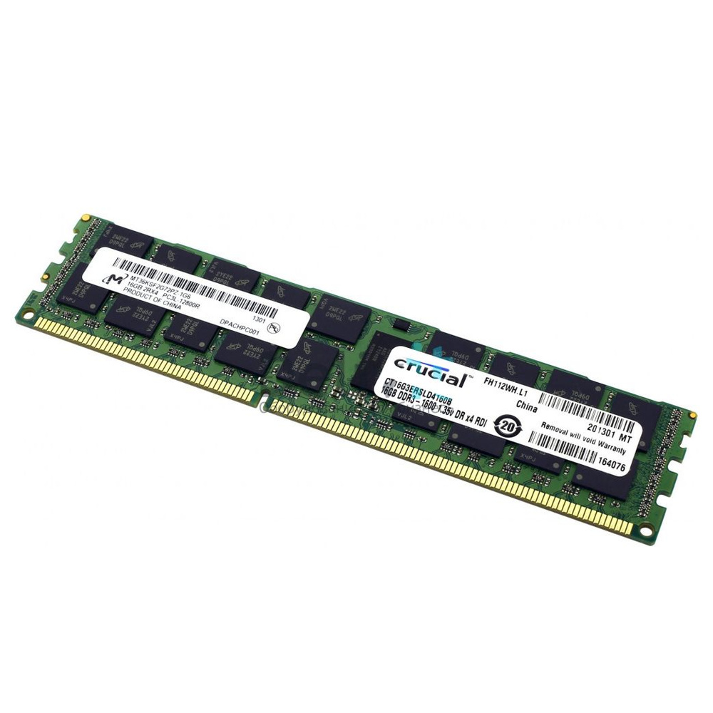 Micron Оперативная память Серверная ECC Reg DDR3 1600МГц 2RX4 PC3L-12800R 1.35V Dual Rank OEM 1x16 ГБ #1