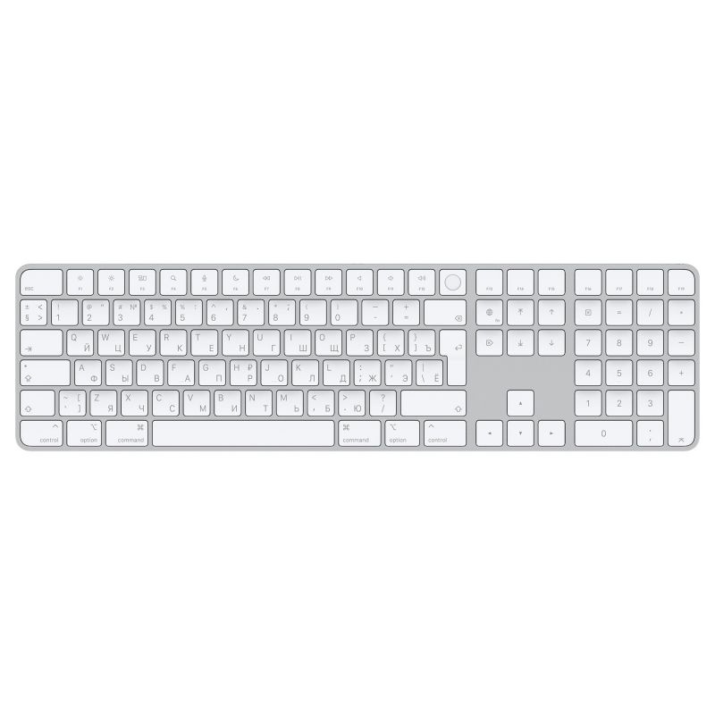 Клавиатура беспроводная Apple Magic Keyboard с Touch ID, полноразмерная, 110 клавиш, серебристая  #1