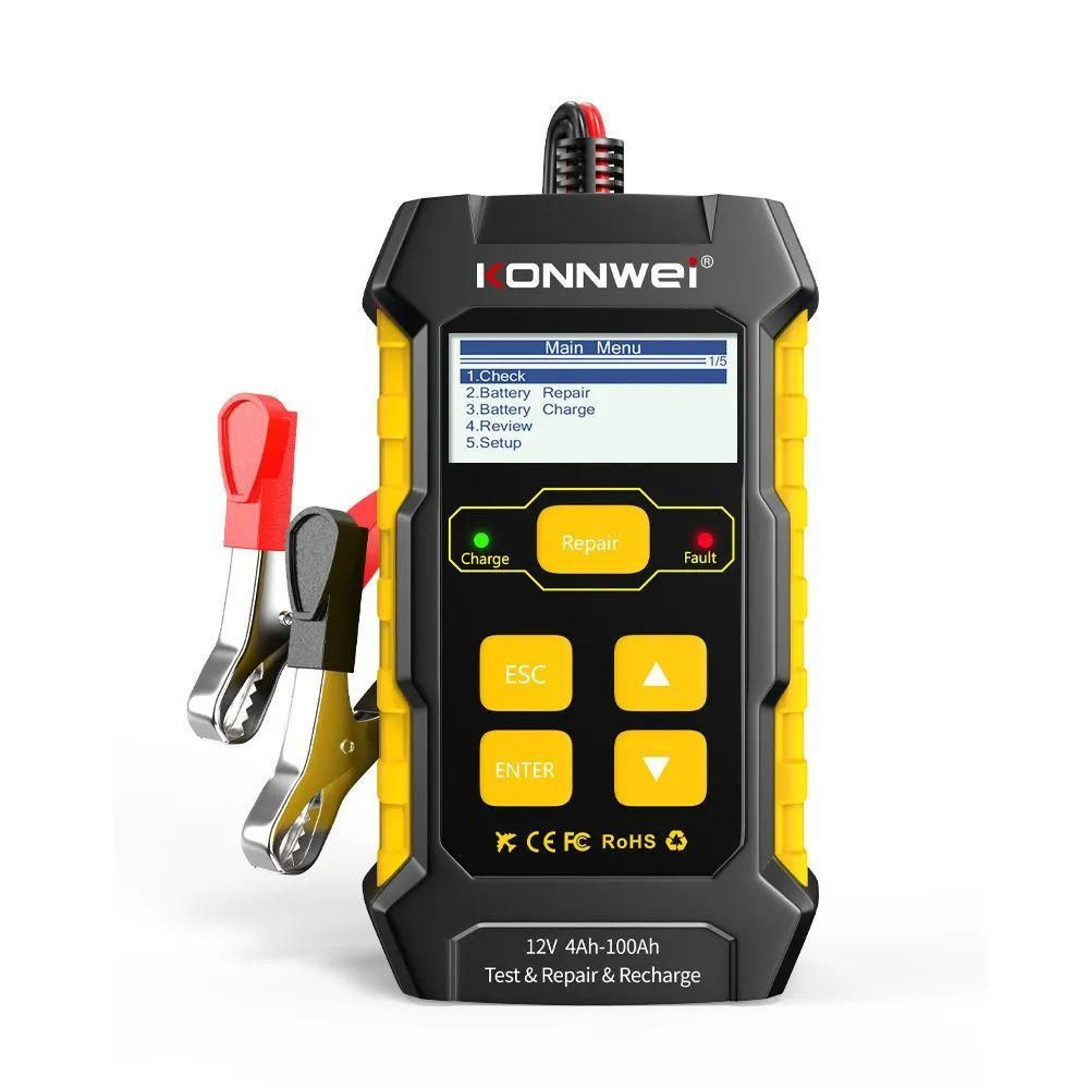 KONNWEI KW510 12V тестер аккумуляторов, автомобильное зарядное ...