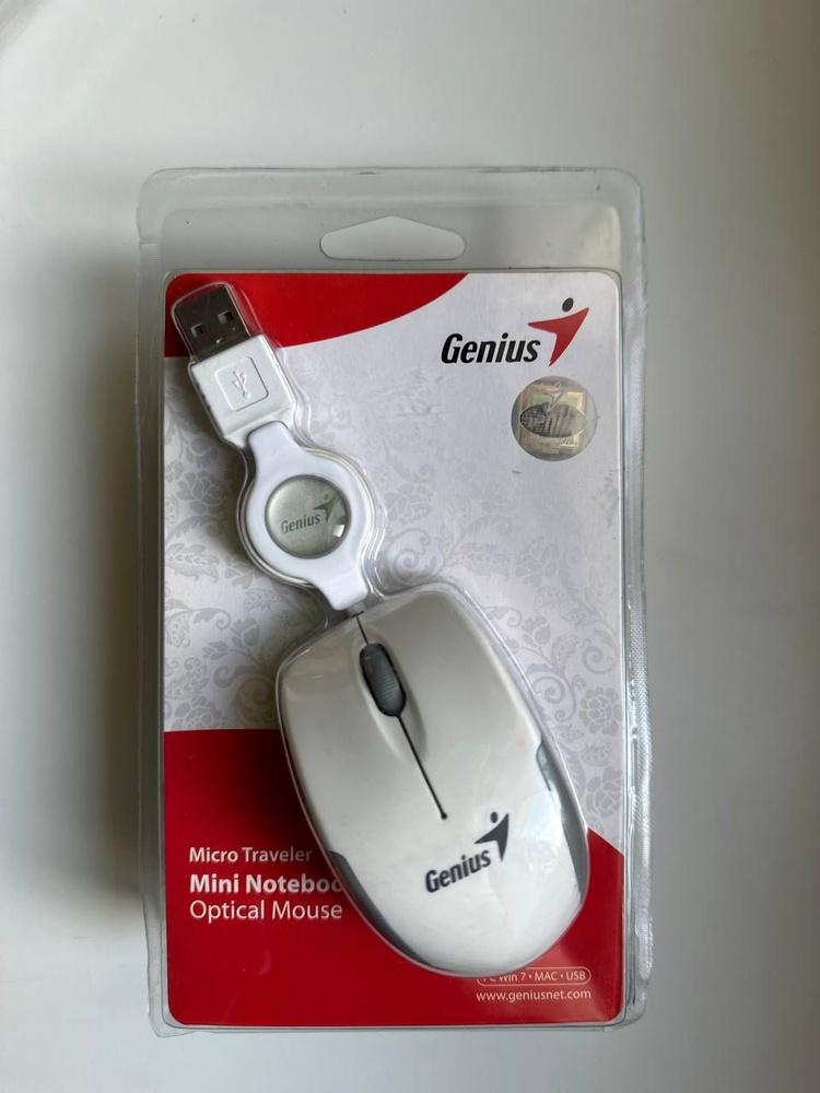 Мышь проводная Genius Micro Traveler Ruby USB, белый - купить по ...