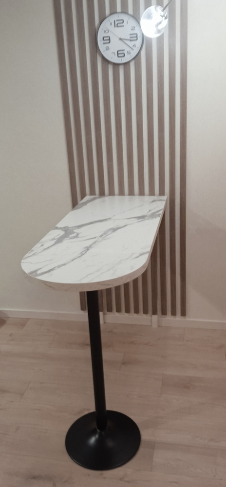 SVP-mebel Барный стол БС-2Ч Мрамор белый глянец, 150х58х110 см #1