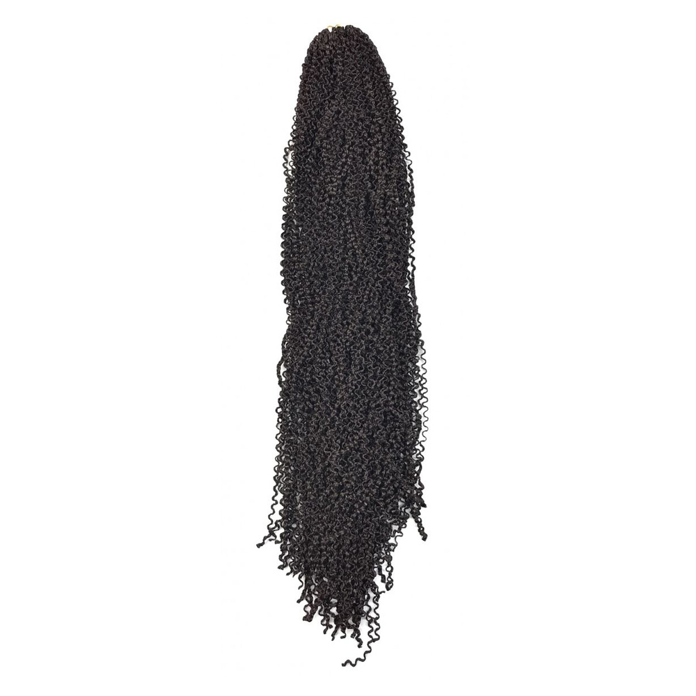 Пряди-канекалон Зизи гофре, цвет черный F6, 60 см, 160 гр, 1 упаковка  #1