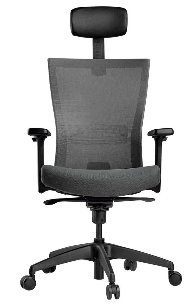 Кресло офисное SCHAIRS AIRE-111B, Цвет: серый / компьютерный стул / на колёсах / до 120 кг  #1