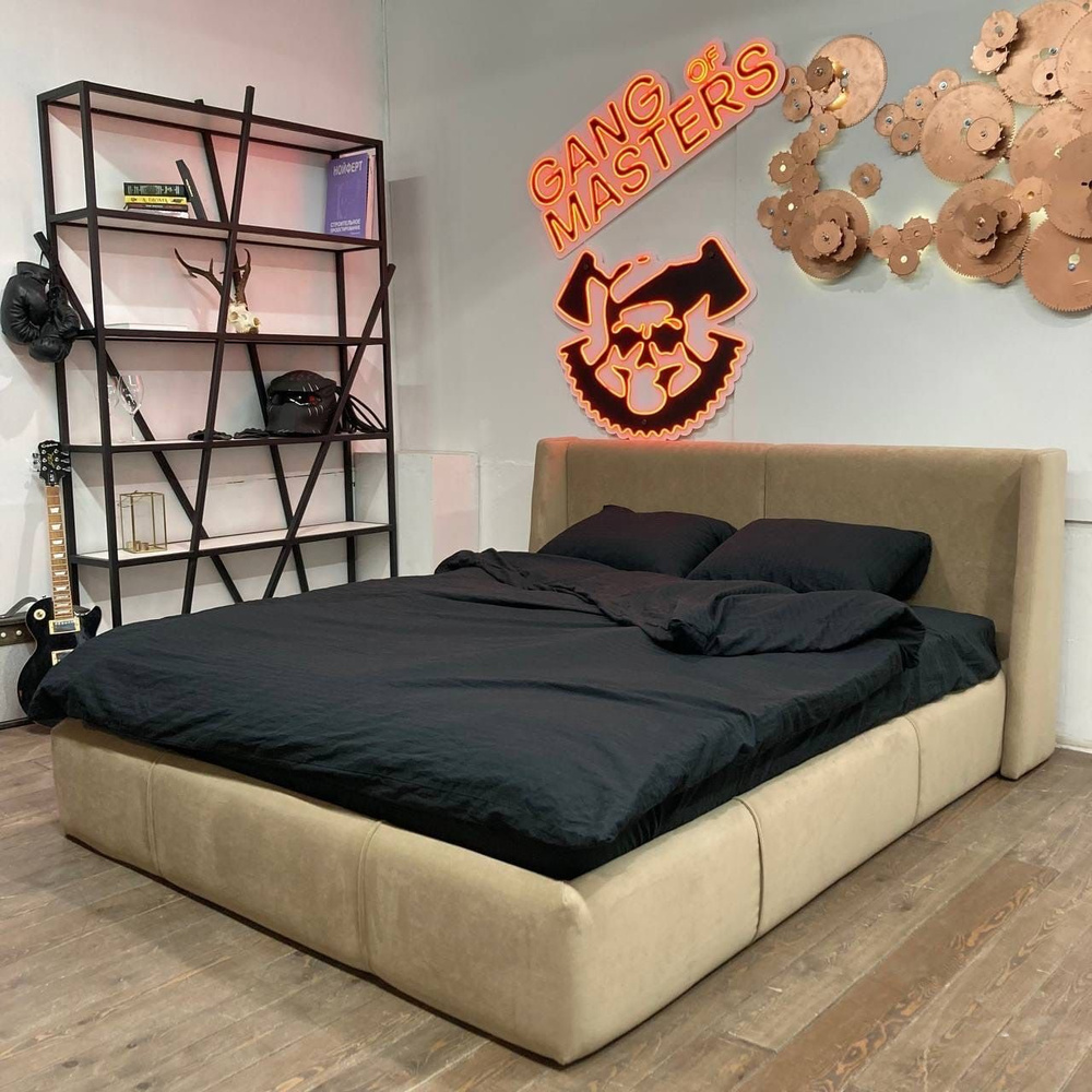 Банда Мастеров Двуспальная кровать, Кровать Касл с подъемным механизмом, 140х200 см  #1