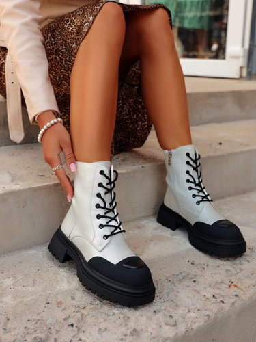 Белые Ботинки на Тракторной Подошве – купить в интернет-магазине OZON понизкой цене