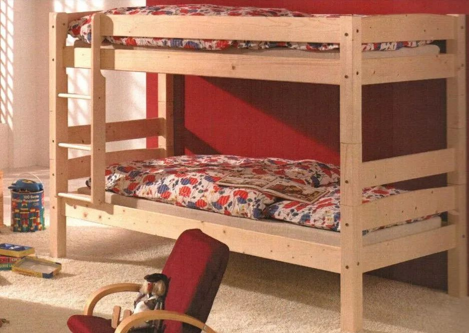 Двухъярусная кровать 90х200 Дана из массива сосны, бежевая