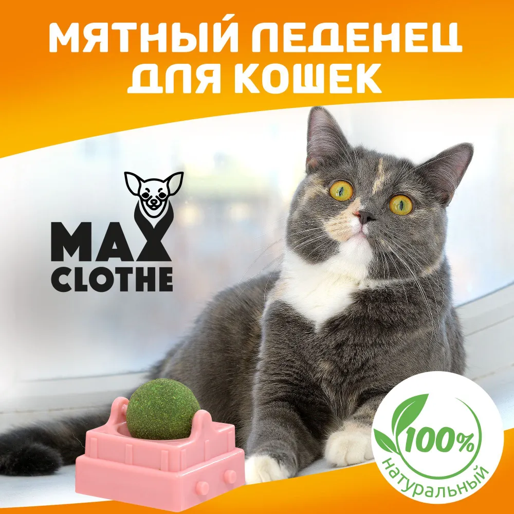 Леденец для кошек Maxclothe, шарик с кошачьей мятой, лакомство для кошек