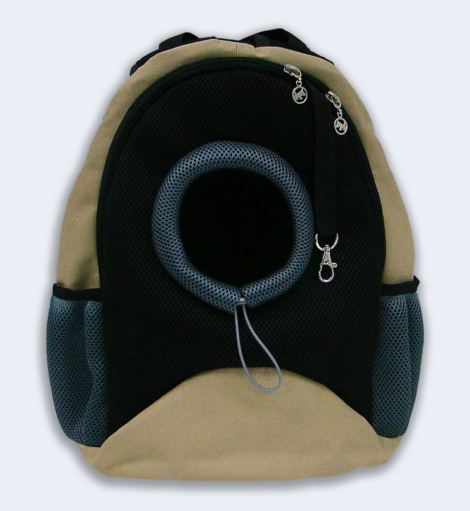Рюкзак для животных Melenni Эконом S бежевый/черная сетка #1