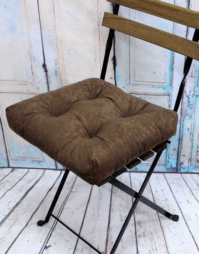 Подушка для сиденья МАТЕХ VELOURS LINE 40х40 см. Цвет коричневый, арт.37-156  #1