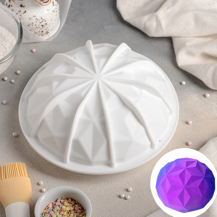 Форма для муссовых десертов и выпечки KONFINETTA Кристалл, силикон, 19 9,8 см, цвет белый  #1