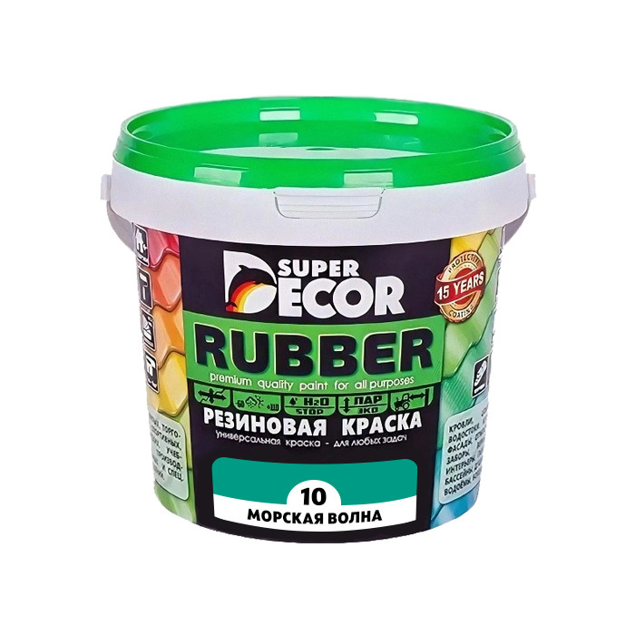 Резиновая краска Super Decor Rubber №10 Морская волна 1 кг #1