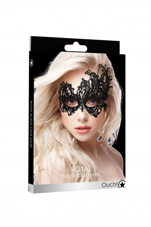 Кружевная маска ручной работы на глаза Royal Black Lace Mask #1