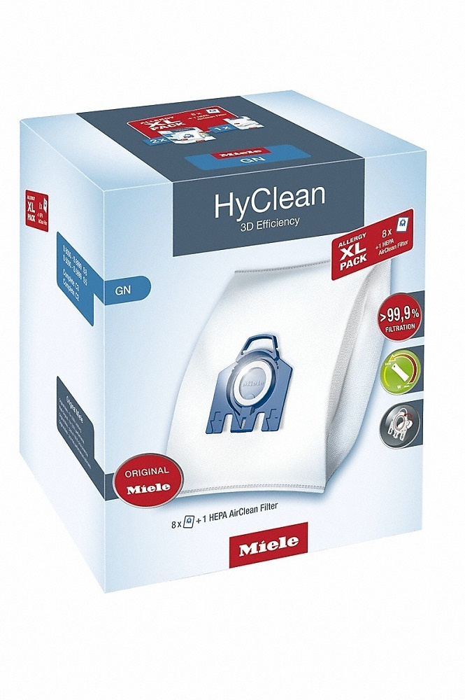 Мешки, пылесборники синтетические Miele Allergy XL Pack 2 HyClean GN + фильтр HA50 для моделей S4, S5, #1