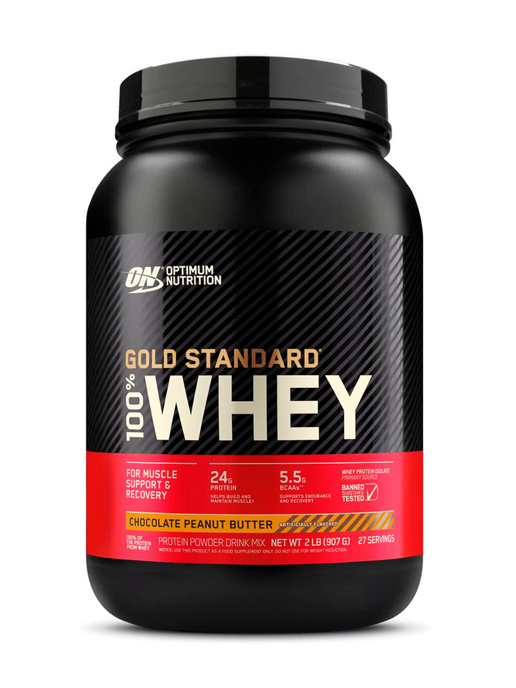 Сывороточный протеин Optimum Nutrition Gold Standard 100% Whey 907 гр Шоколадное арахисовое масло "  #1