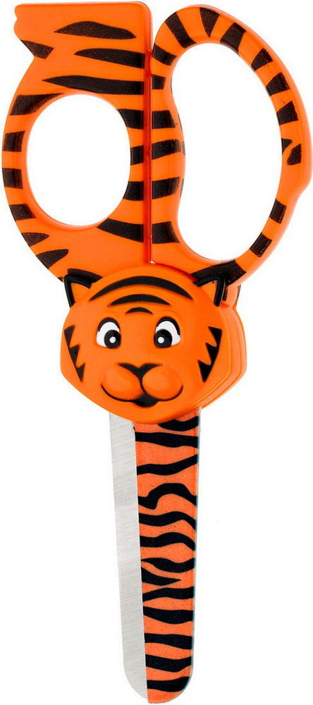 Ножницы детские WESTCOTT WILD ONES, 13 см, с дизайнами животных Тигр, блистер  #1