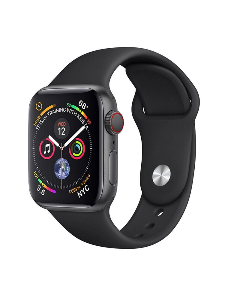 Силиконовый ремешок для часов Apple Watch 38/40/41 мм / Ремешок на часы эпл вотч 38/40/41 мм черный (18), #1