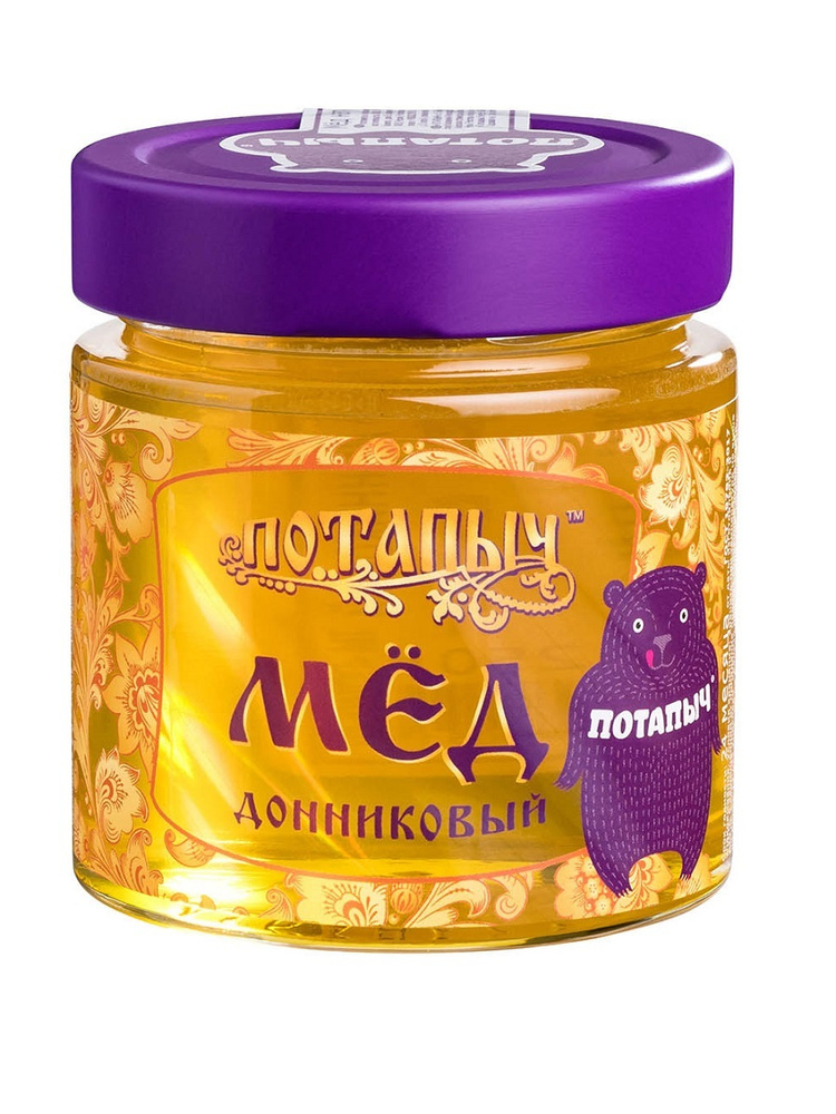 Мёд натуральный Потапыч "Донниковый" ст/бан 250 гр. #1
