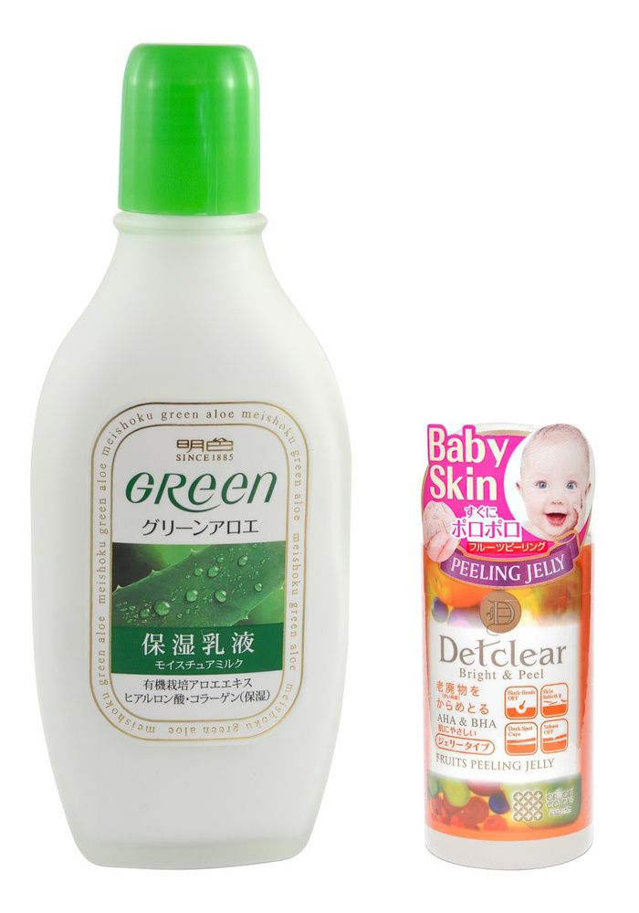 MEISHOKU Набор: Увлажняющее молочко для ухода за сухой и нормальной кожи лица, 170 мл + Очищающий пилинг-гель #1