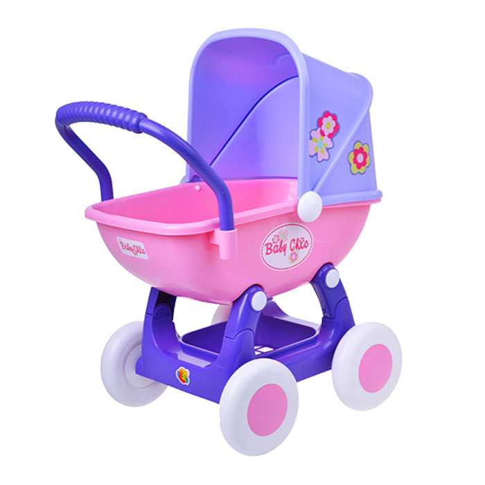 Полесье коляска для кукол пластиковая до 43 см "Arina" 4-х колёсная, фиолетовая, в пакете коляска для #1