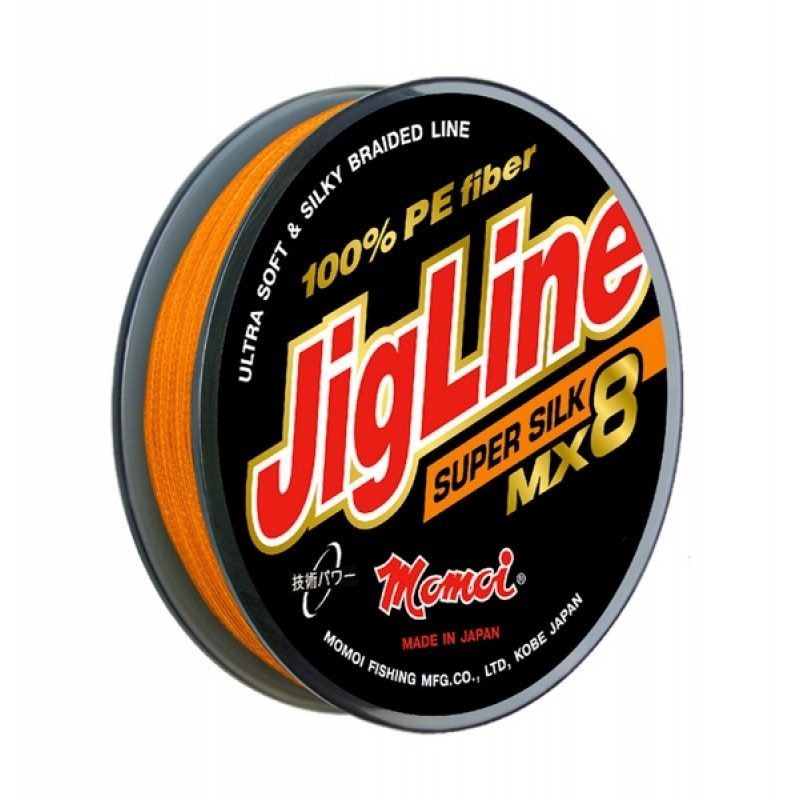 Шнур JigLine MX8 Super Silk 0,10 мм, 7,8 кг, 100 м, оранж. #1