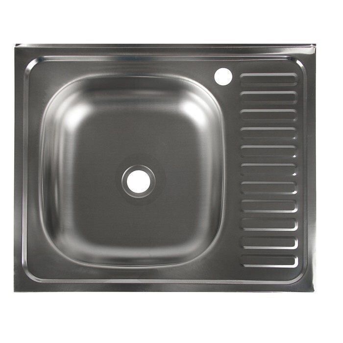 Мойка кухонная "Владикс", накладная, без сифона, 60*50 см, левая, нержавеющая сталь 0.4 мм  #1