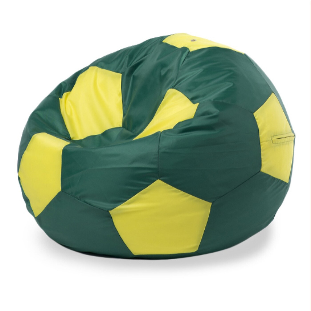 Пуффбери Комплект чехлов для кресла-мешка Мяч, Оксфорд, Размер XXL,зеленый, желтый  #1