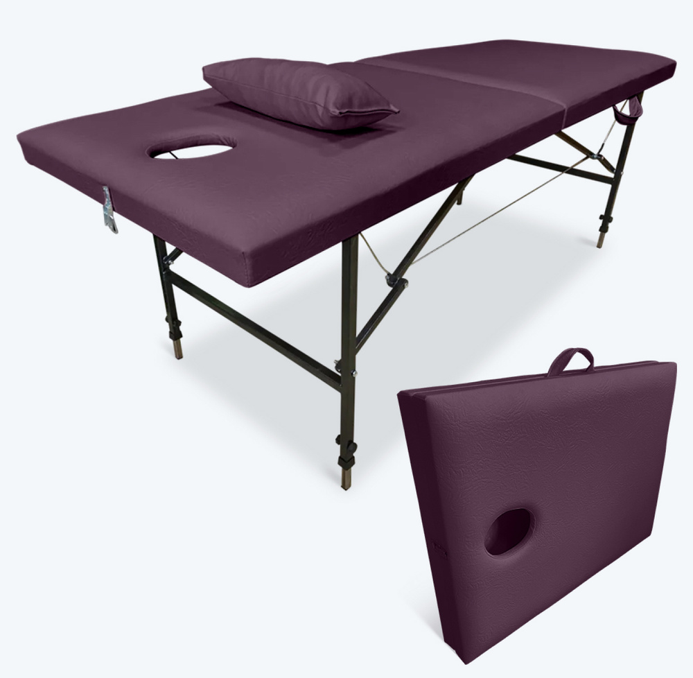 Массажный стол складной 190х70 и регулировкой высоты 65-85 см Бордовый Fabric-stol  #1
