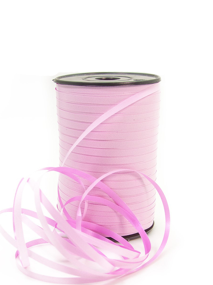 Лента упаковочная декоративная полипропиленовая Riota пудровый/розовый, 0,5 см х 500 м  #1