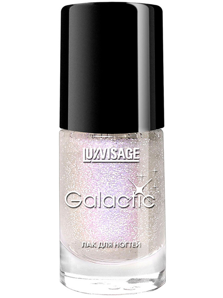 LUXVISAGE Лак для ногтей Galactic с блестками, тон 217 Серебристый с перламутром и шиммером  #1