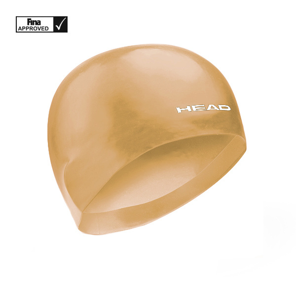 Шапочка для плавания стартовая HEAD 3D RACING L Fina, для соревнований, цв.золотистый, 455054  #1