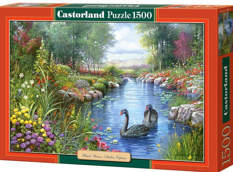 Пазлы для взрослых, 1500 элементов, деталей Castorland Черные лебеди  #1