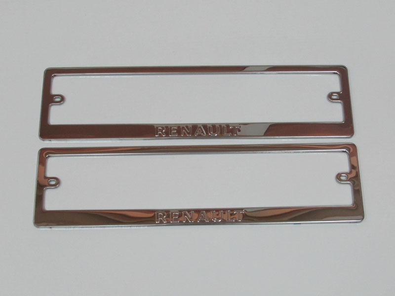 Рамки для номерного знака, хром нержавеющая сталь (ком-т 2 шт) Renault штампованная надпись  #1