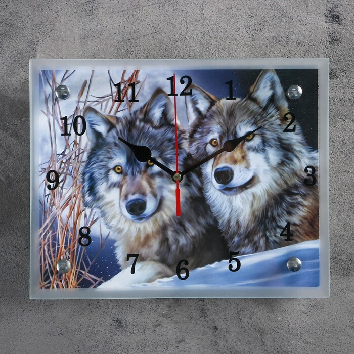 ТероПром Настенные часы "Два волка", 25 см х 20 см #1