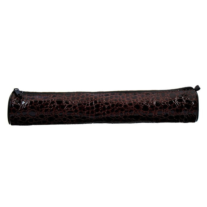 Пенал-тубус для кистей мягкий, 355*65 мм, экокожа, коричневый  #1