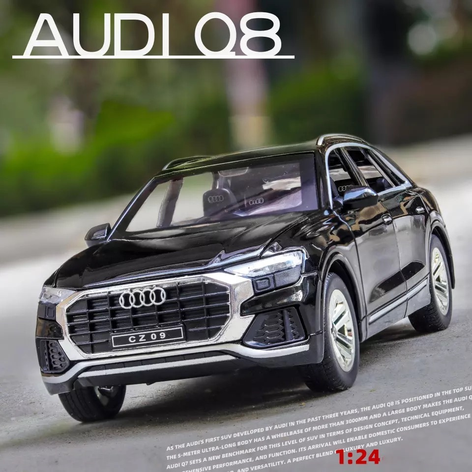 Машинка металлическая инерционная модель Ауди AUDI Q8, масштаб 1:24, длина 21 см.  #1