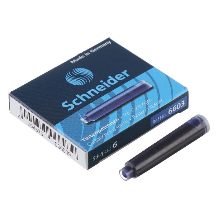 Картридж для перьевой ручки Schneider кобальтовый синий, 6 штук, картонная коробка  #1