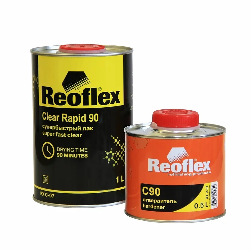REOFLEX Супербыстрый лак Clear Rapid 90 RX C-07 (1 л) + отвердитель (0.5 л)  #1