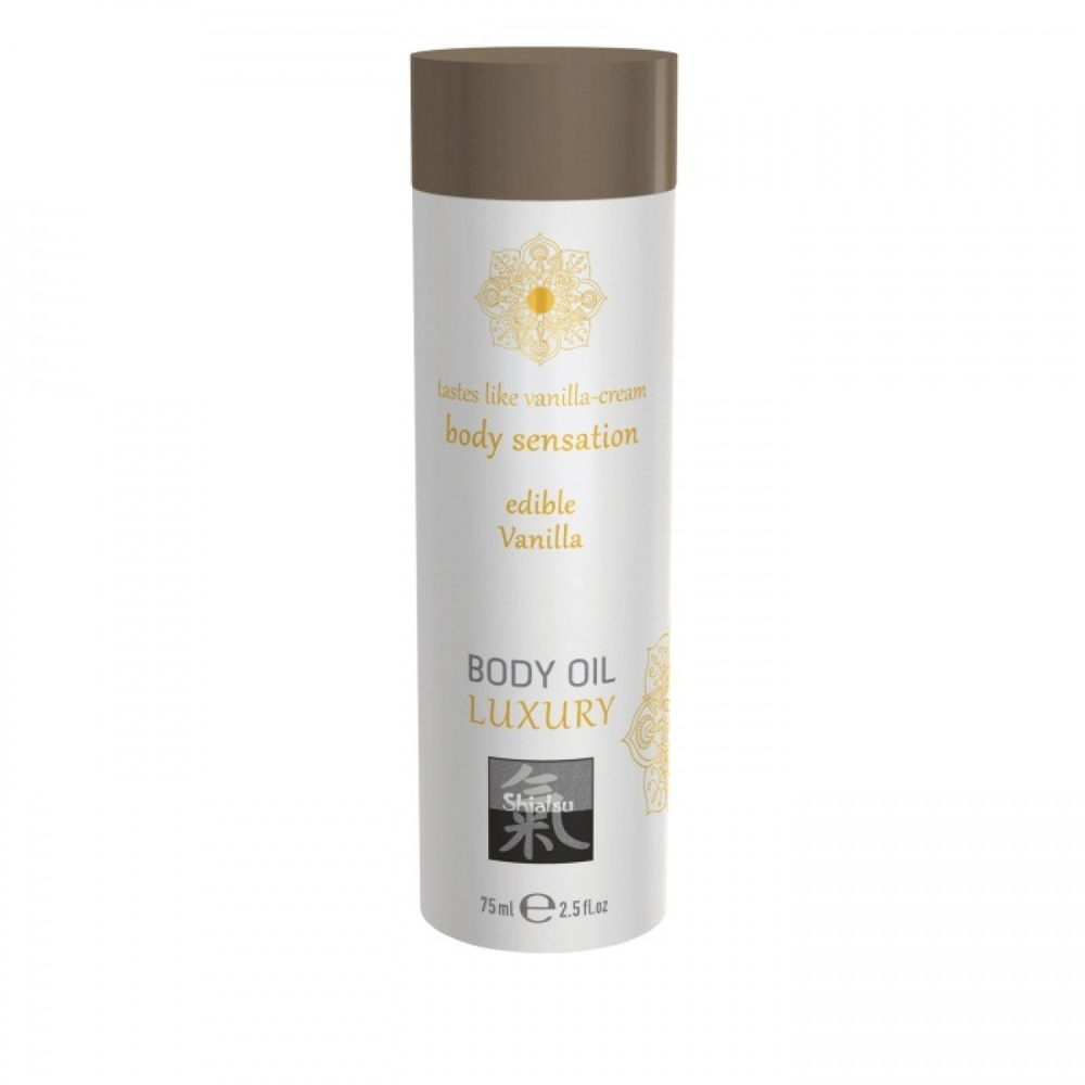 Съедобное масло для тела Body Oil LUXURY с ароматом ванили (75 мл), shiatsu-67021  #1