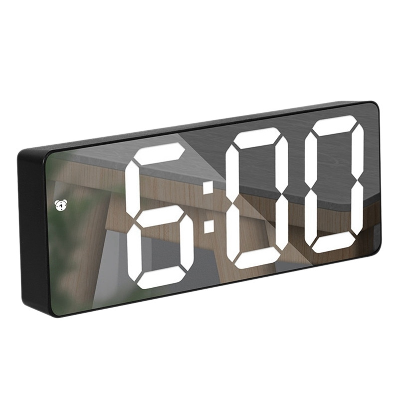 Цифровой будильник прикроватные красные светодиодные дорожные часы с зеркальным датчиком температуры #1