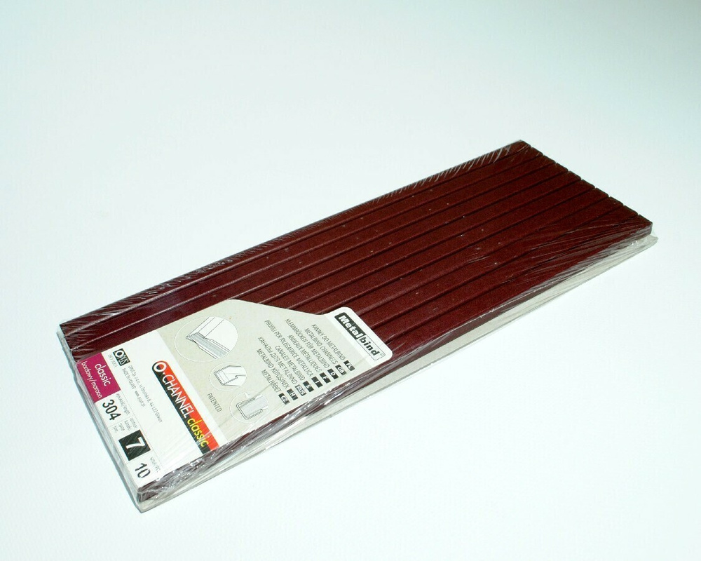 Канал бордовый 7мм А4 304мм с покрытием "ткань" для биндера OPUS Metalbind (10шт)  #1